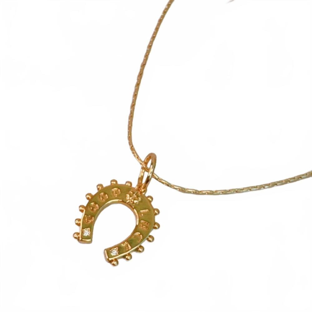 NEW ELLISON+YOUNG women's lucky horseshoe necklace in gold